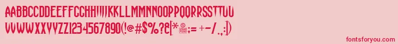 HauntingAttraction Font – Red Fonts on Pink Background