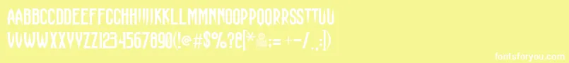 HauntingAttraction Font – White Fonts on Yellow Background