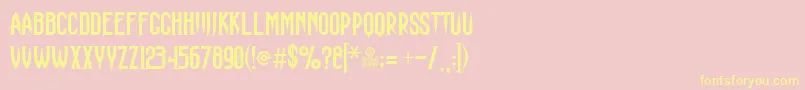 HauntingAttraction Font – Yellow Fonts on Pink Background