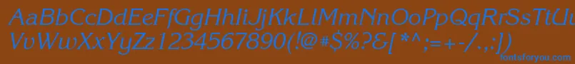 KorinnagttItalic Font – Blue Fonts on Brown Background