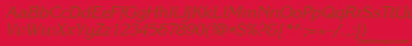 Fonte KorinnagttItalic – fontes marrons em um fundo vermelho
