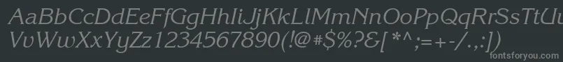 KorinnagttItalic-Schriftart – Graue Schriften auf schwarzem Hintergrund