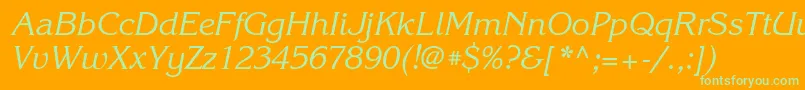 KorinnagttItalic Font – Green Fonts on Orange Background