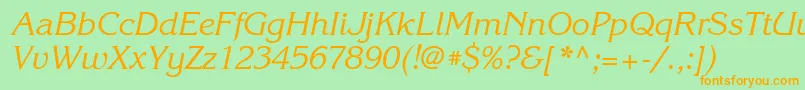 KorinnagttItalic Font – Orange Fonts on Green Background