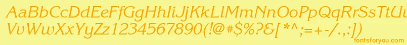 KorinnagttItalic Font – Orange Fonts on Yellow Background