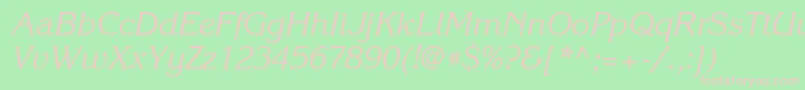 KorinnagttItalic-Schriftart – Rosa Schriften auf grünem Hintergrund