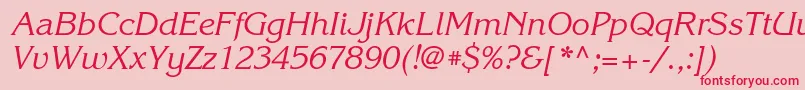 KorinnagttItalic-Schriftart – Rote Schriften auf rosa Hintergrund