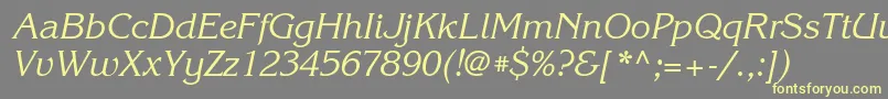 KorinnagttItalic-Schriftart – Gelbe Schriften auf grauem Hintergrund