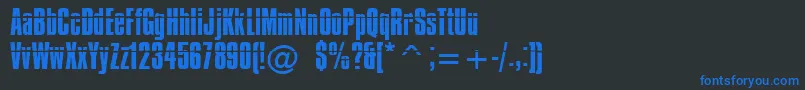 Impossible Font – Blue Fonts on Black Background