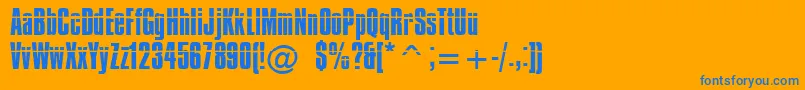 Impossible Font – Blue Fonts on Orange Background