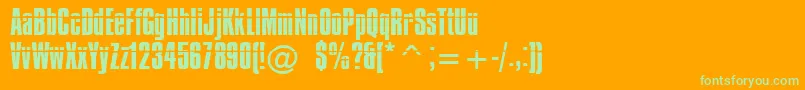Impossible Font – Green Fonts on Orange Background