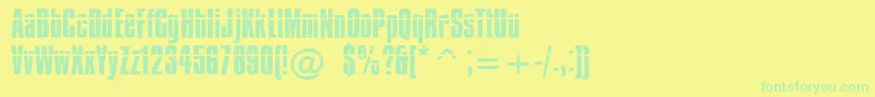 Impossible Font – Green Fonts on Yellow Background