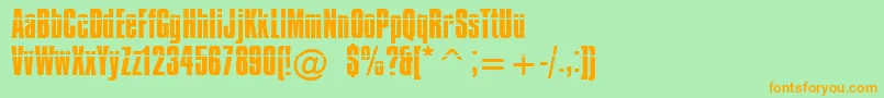 Impossible Font – Orange Fonts on Green Background