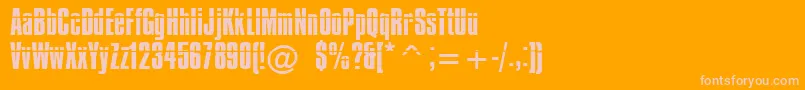 Impossible Font – Pink Fonts on Orange Background