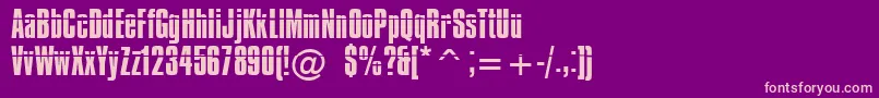 Impossible Font – Pink Fonts on Purple Background