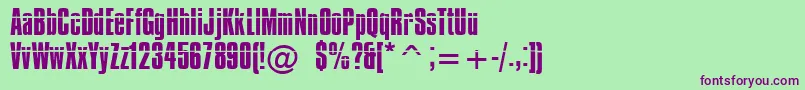 Impossible Font – Purple Fonts on Green Background