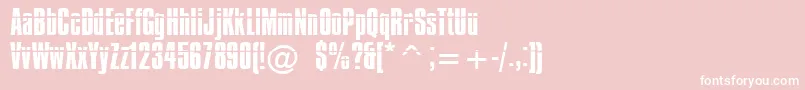 Impossible Font – White Fonts on Pink Background