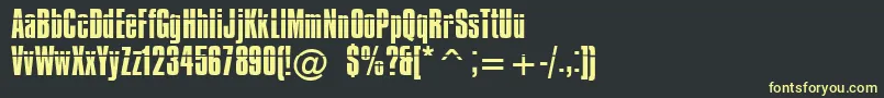 フォントImpossible – 黒い背景に黄色の文字