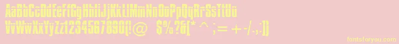 Impossible Font – Yellow Fonts on Pink Background