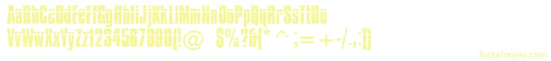 Impossible Font – Yellow Fonts on White Background