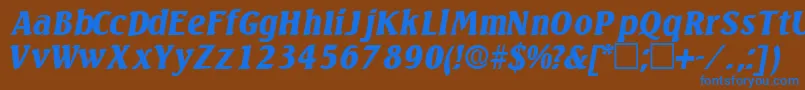 VariodisplaysskItalic Font – Blue Fonts on Brown Background