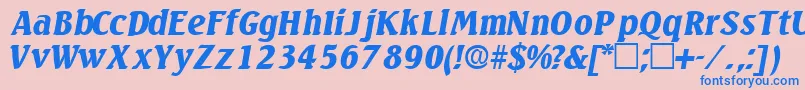 VariodisplaysskItalic Font – Blue Fonts on Pink Background