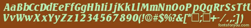 VariodisplaysskItalic Font – Green Fonts on Brown Background