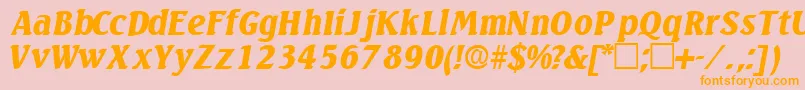 VariodisplaysskItalic Font – Orange Fonts on Pink Background