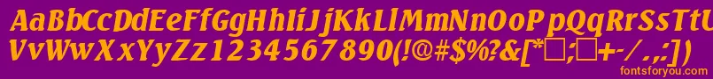 VariodisplaysskItalic Font – Orange Fonts on Purple Background