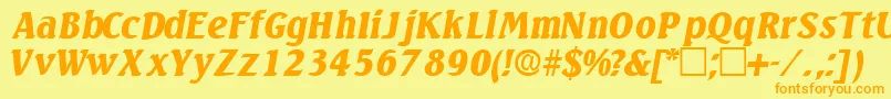 VariodisplaysskItalic Font – Orange Fonts on Yellow Background