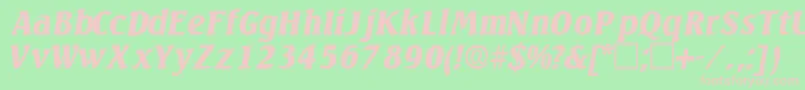 VariodisplaysskItalic Font – Pink Fonts on Green Background