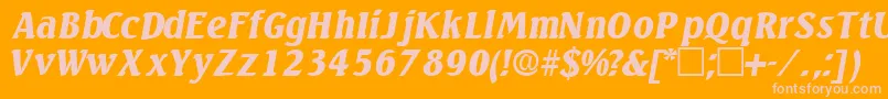 VariodisplaysskItalic Font – Pink Fonts on Orange Background
