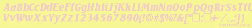 VariodisplaysskItalic Font – Pink Fonts on Yellow Background