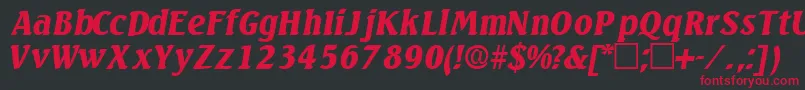 VariodisplaysskItalic Font – Red Fonts on Black Background