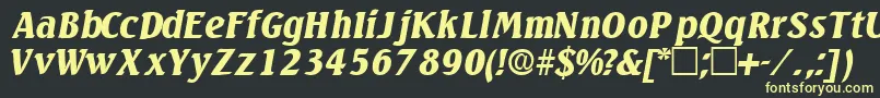 VariodisplaysskItalic Font – Yellow Fonts on Black Background