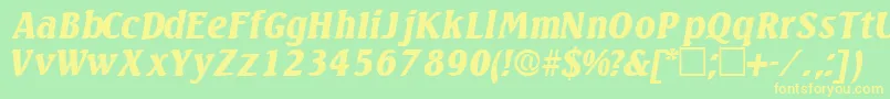 VariodisplaysskItalic Font – Yellow Fonts on Green Background