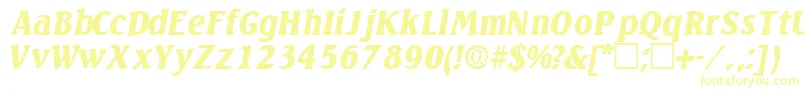 VariodisplaysskItalic Font – Yellow Fonts on White Background