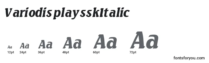 Размеры шрифта VariodisplaysskItalic