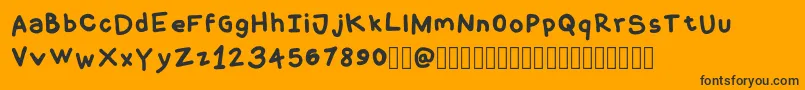 Fonte CoquerliRegular – fontes pretas em um fundo laranja