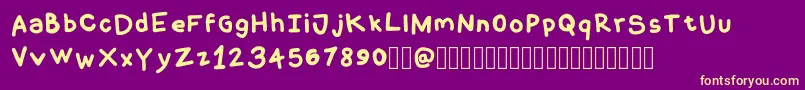 CoquerliRegular Font – Yellow Fonts on Purple Background