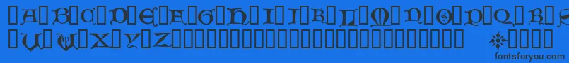 HoursInTheRain Font – Black Fonts on Blue Background