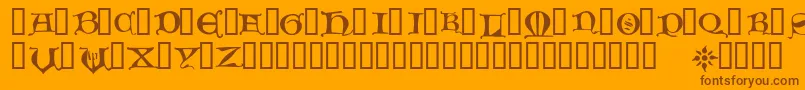 HoursInTheRain-Schriftart – Braune Schriften auf orangefarbenem Hintergrund