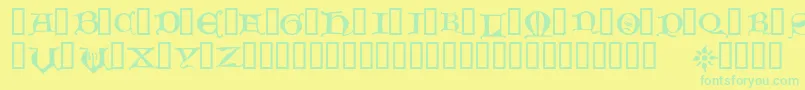 fuente HoursInTheRain – Fuentes Verdes Sobre Fondo Amarillo