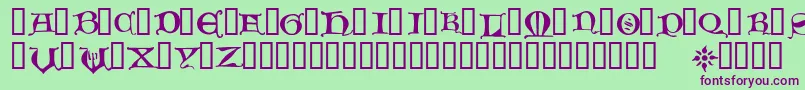 HoursInTheRain Font – Purple Fonts on Green Background