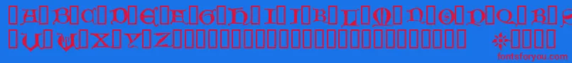 HoursInTheRain Font – Red Fonts on Blue Background