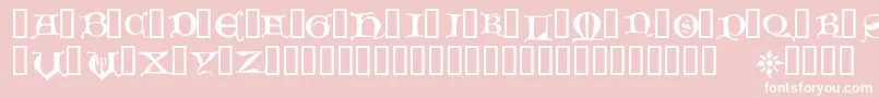 HoursInTheRain-Schriftart – Weiße Schriften auf rosa Hintergrund