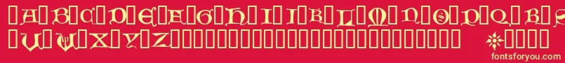 HoursInTheRain Font – Yellow Fonts on Red Background