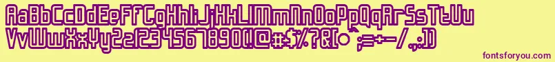 Czcionka Slidfiss – fioletowe czcionki na żółtym tle