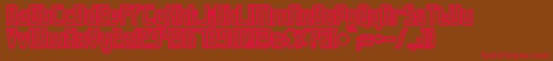 フォントSlidfiss – 赤い文字が茶色の背景にあります。