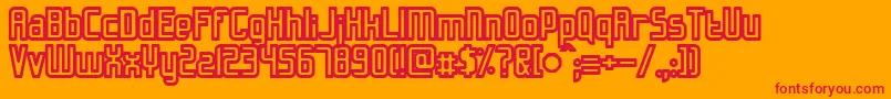 Slidfiss-Schriftart – Rote Schriften auf orangefarbenem Hintergrund
